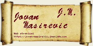 Jovan Maširević vizit kartica